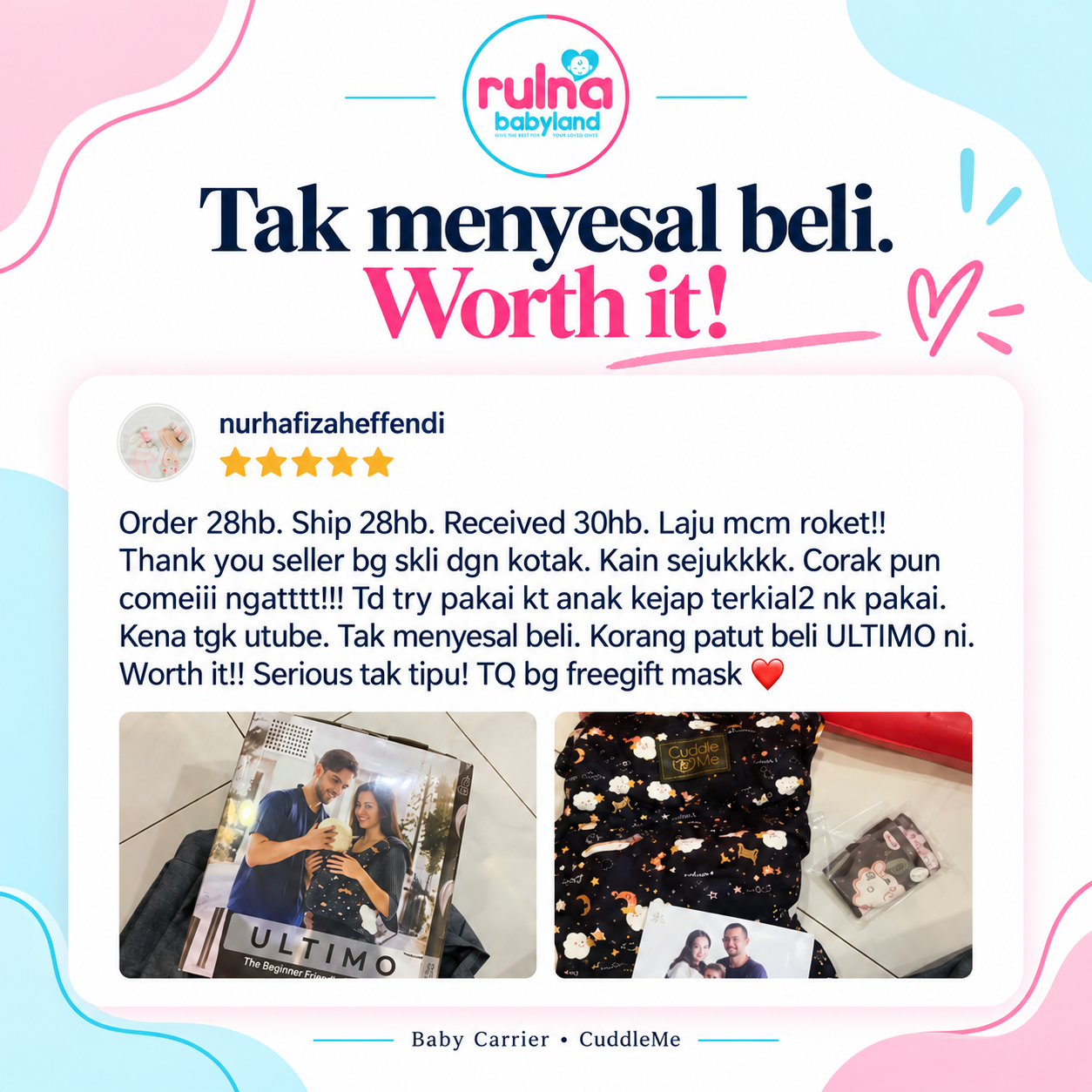 Poster testimoni nurhafizaheffendi: tak menyesal beli Ultimo, worth it